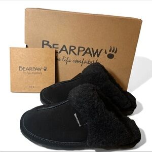 Bearpaw Women's Loketta Never Wet Black Suede Slippers Size 7